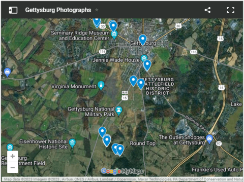 Google Map Of Gettysburg Photographs 480x359 
